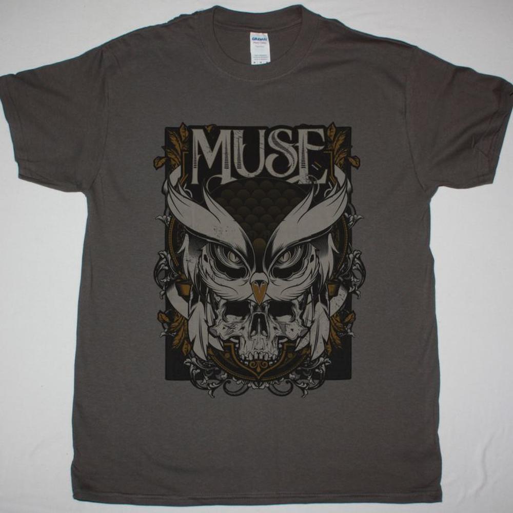 Muse Owl Shirt, Grey Graphic Music Fan Tee For Rock Concert Enthusiasts 05